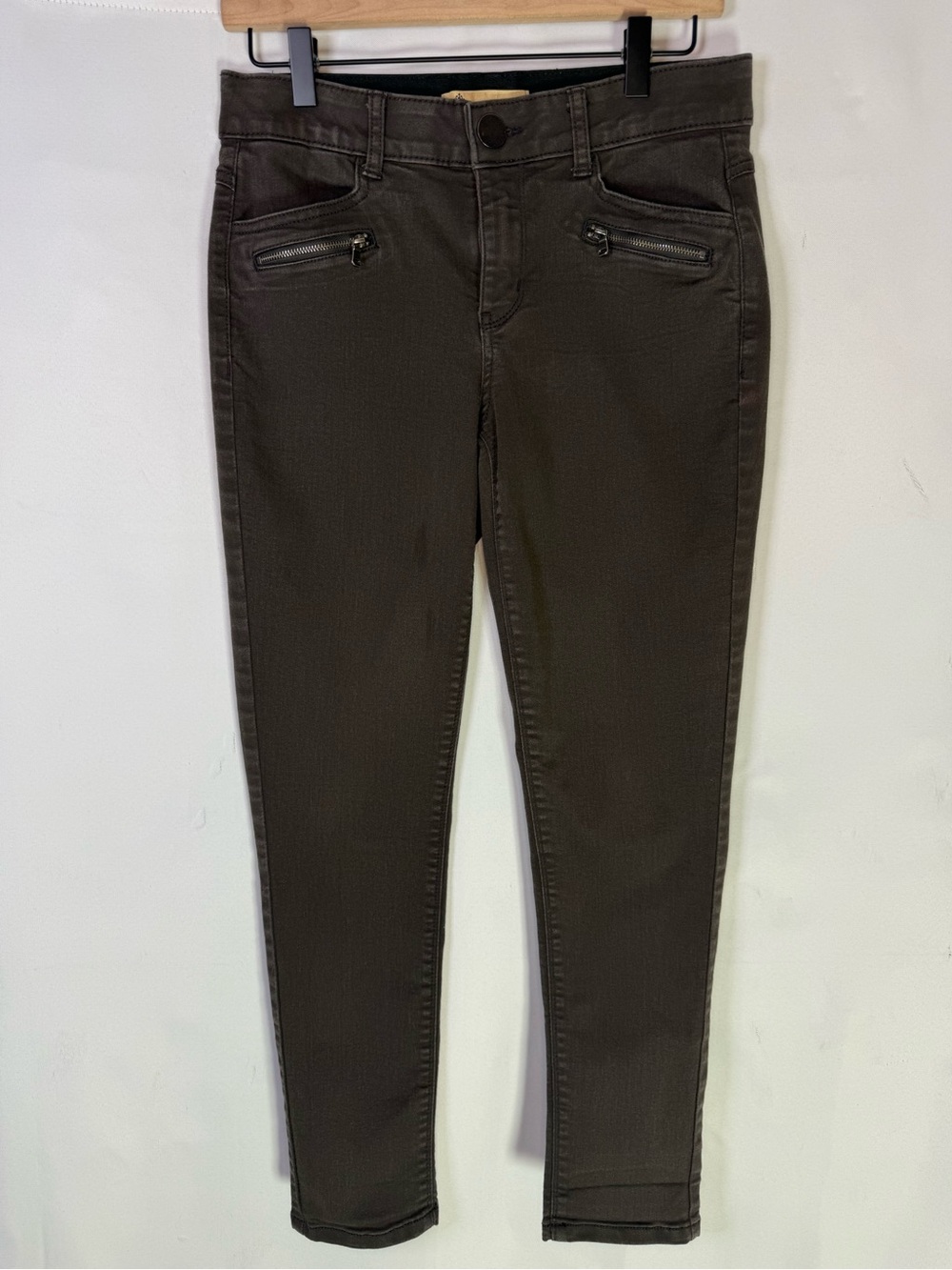 Democracy Jeans - Charcoal Ab Technology Zip-Pocket Skinny Jeans - Size 4